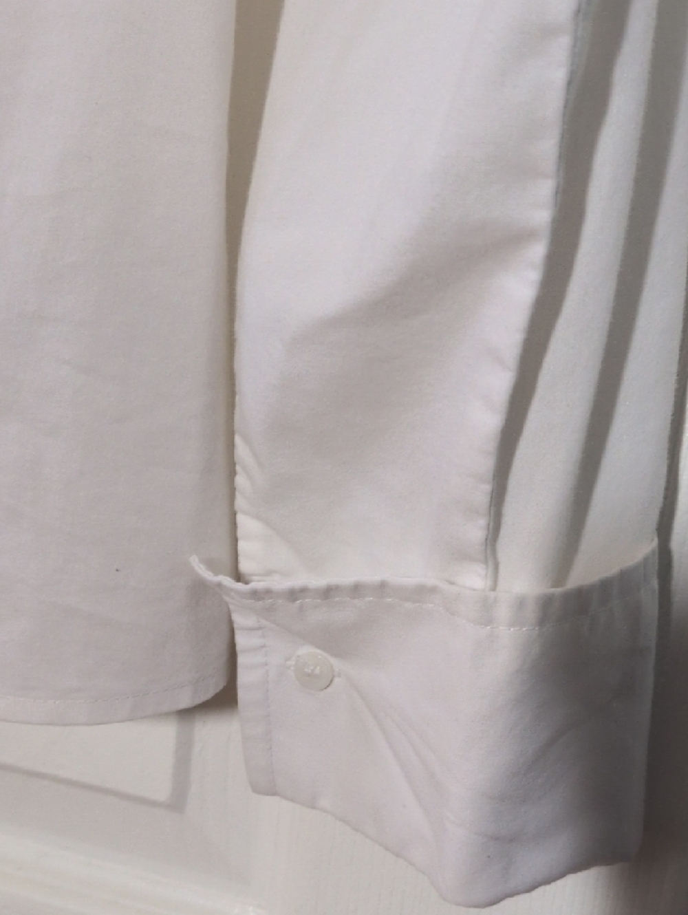 Worthington women's White Stretch Button-Up poplin Shirt size 14 - Picture 5 of 10